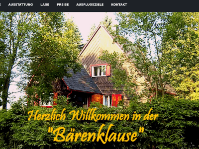 haus-baerenklause.de ein Neubau einer Seite, Pflegeleicht